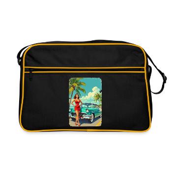 Retro Glamour & Muscle Car R01 - Retro Tasche - Schwarz/Gold - Vorne