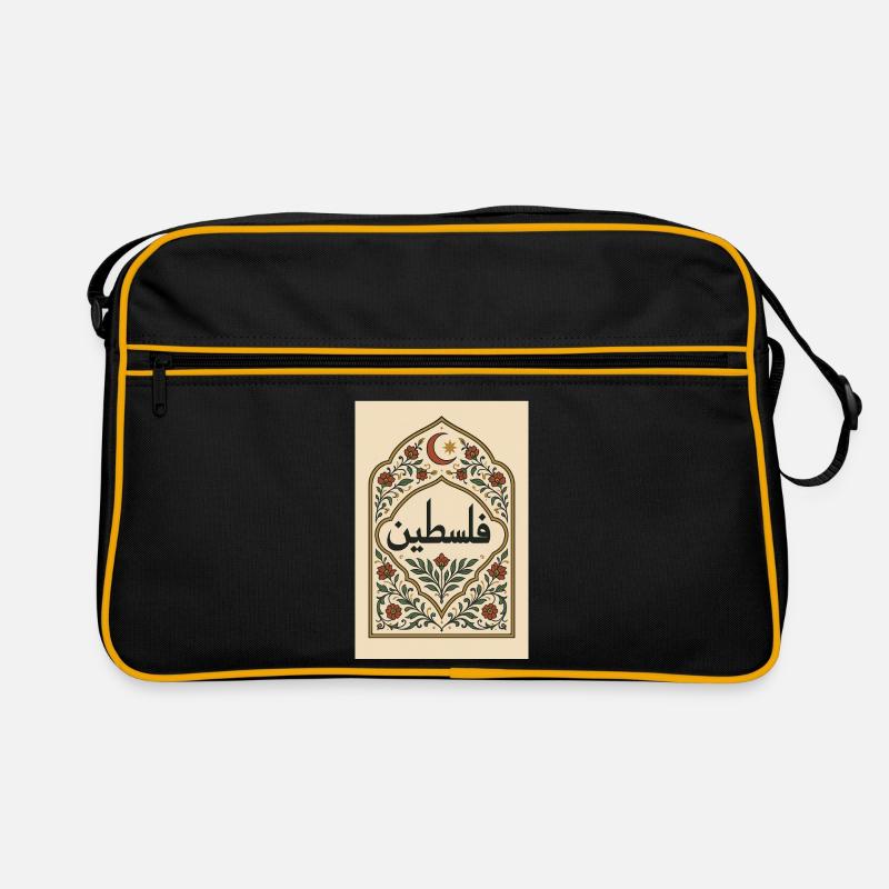 Palestinian Calligraphy with Floral Pattern Retro Bag
