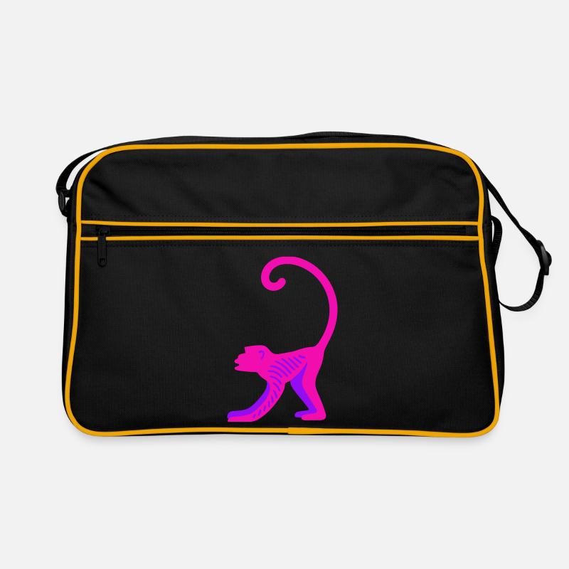 Neon Pink Monkey Retro Tasche