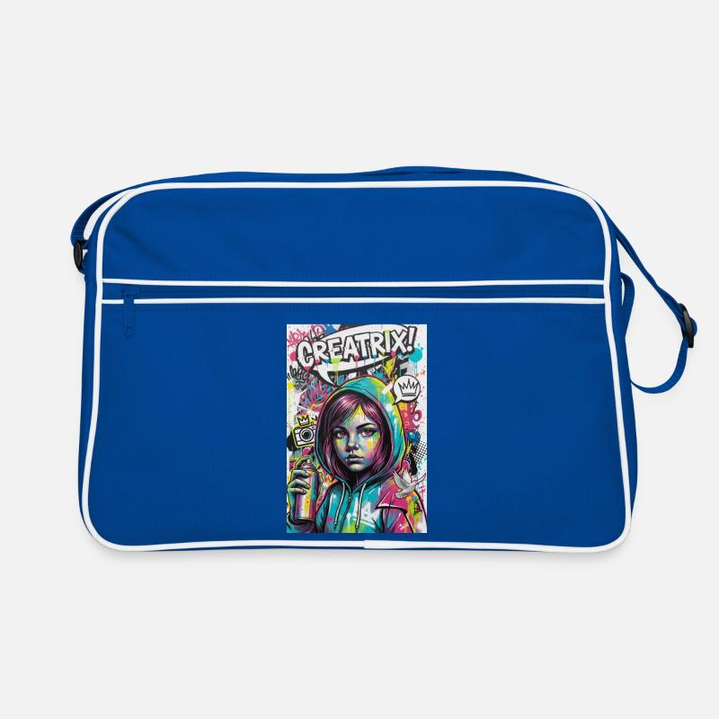 Farbexplosion Graffiti Heldin Retro Tasche