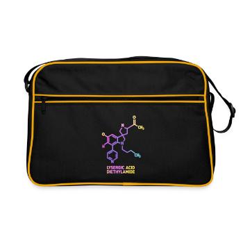 Art moléculaire psychédélique LSD - Sac Retro - noir/or - Devant