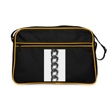 Shiny Metal Chain Links - Retro Bag - black/gold - Front