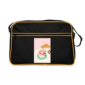 Gâteau anniversaire chien mignon - Sac Retro - noir/or - Devant