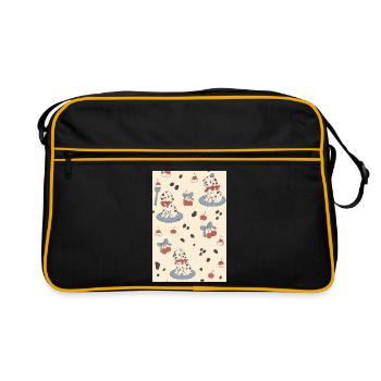 Dalmatian Puppies Charm Cherries - Retro Bag - black/gold - Front