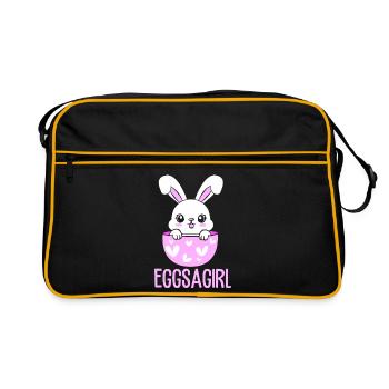 Werdende Mutter Ostern Gender Reveal - Retro Tasche - Schwarz/Gold - Vorne