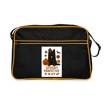 Spooky Pawsitive - Retro Tasche - Schwarz/Gold - Vorne