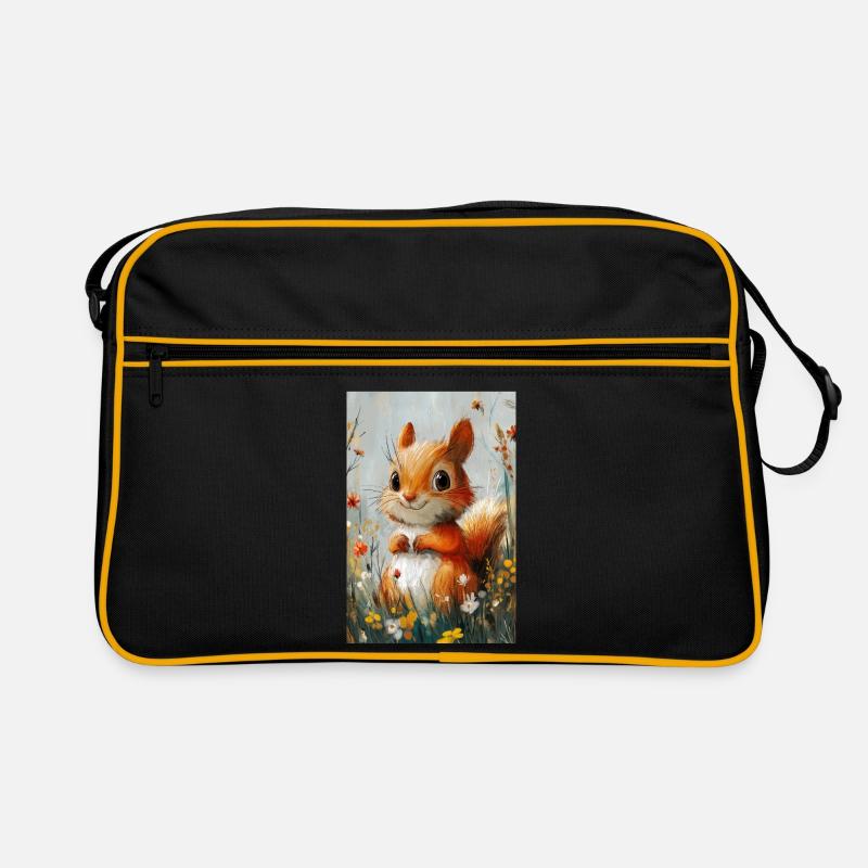 Illustration eines Eichhörnchens Retro Tasche