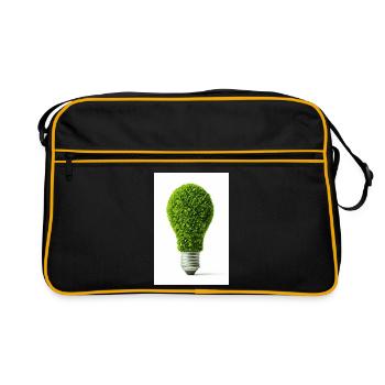 Leafy Glow Light Bulb Design - Retro Bag - black/gold - Front