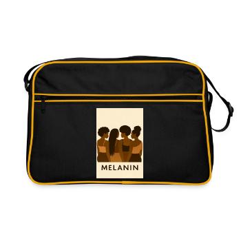 Silhouettes de la Confrérie Mélanine, Art africain - Sac Retro - noir/or - Devant