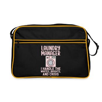 Responsable de la machine à laver : crise de la blanchisserie - Sac Retro - noir/or - Devant