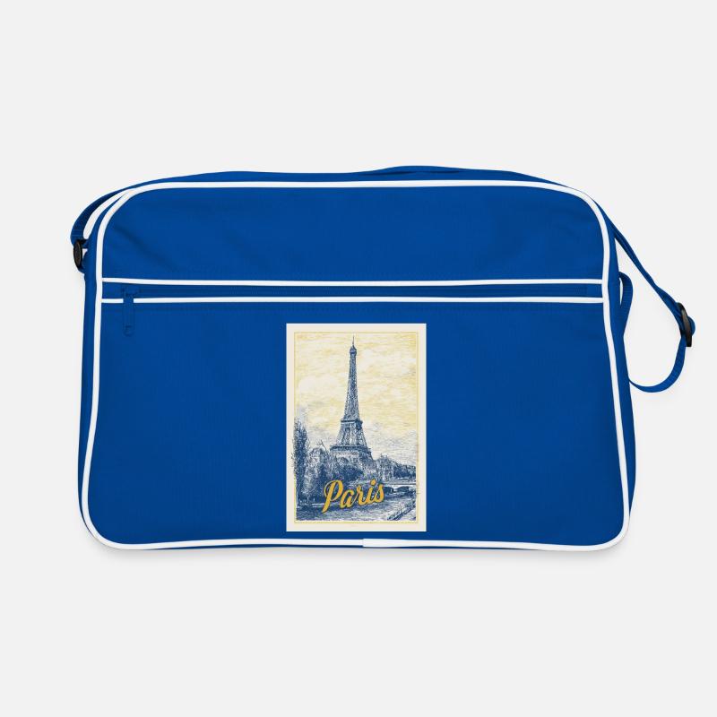 Pariser Eiffel-Bauplan Retro Tasche