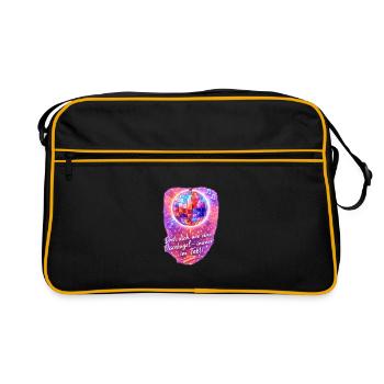 Dreh dich wie eine Discokugel - Retro Tasche - Schwarz/Gold - Vorne