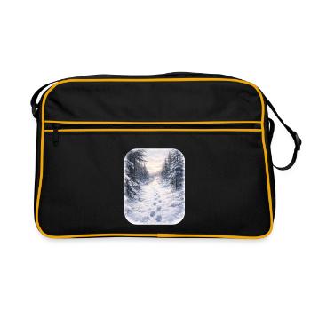 Winter Forest Path Morgenschein - Retro Bag - black/gold - Front