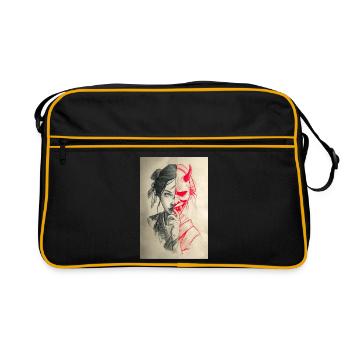 Portrait de dualité : Femme et Oni - Sac Retro - noir/or - Devant