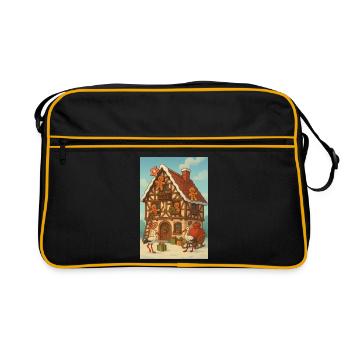 Alsace Maison à colombages pain d'épice féerique - Sac Retro - noir/or - Devant