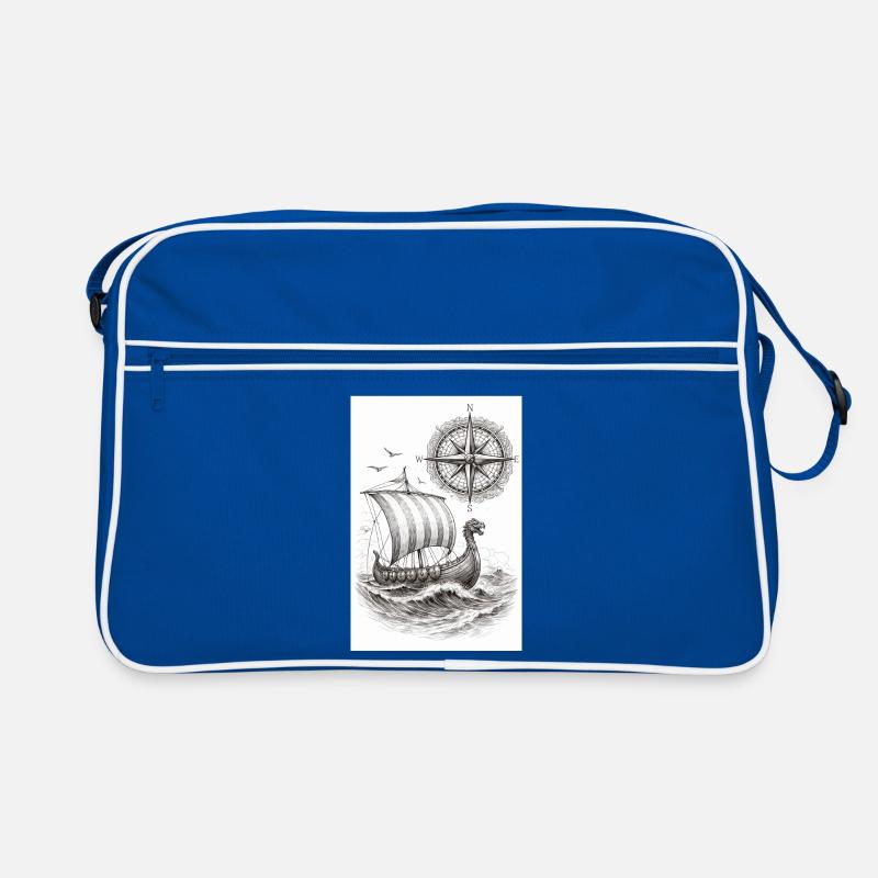 Compass Viking Segelschiff Retro Tasche