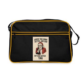 Jeder Tag Ohne Zettel Am Zeh - Retro Tasche - Schwarz/Gold - Vorne