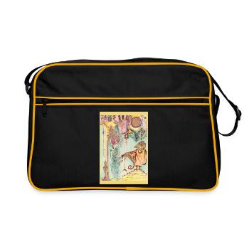 Traumvögel-Edikt - Retro Tasche - Schwarz/Gold - Vorne