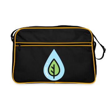 Öko Tropfen Naturschutz - Retro Tasche - Schwarz/Gold - Vorne