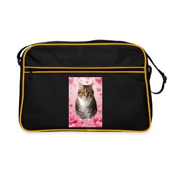 Missty chat avec des coeurs - Sac Retro - noir/or - Devant