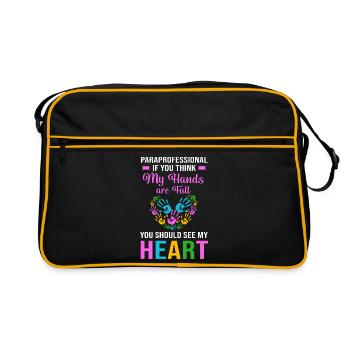 Paraeducator Lehrerassistent Paraprofessional - Retro Tasche - Schwarz/Gold - Vorne