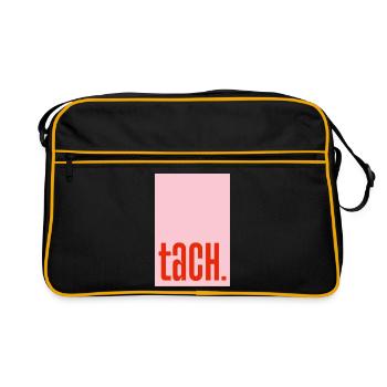 Tach - rosa rot - Retro Tasche - Schwarz/Gold - Vorne