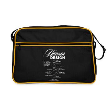 Human Design Blueprint - Retro Tasche - Schwarz/Gold - Vorne