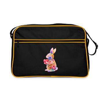 Cœur de lapin mignon - Sac Retro - noir/or - Devant