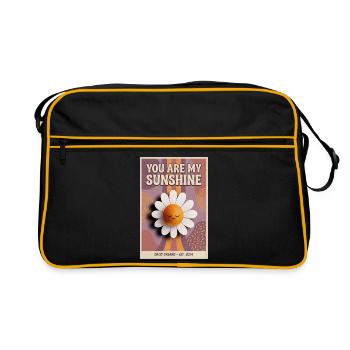 Du bist meine Sonnenschein-Gänseblümchen-Popkunst - Retro Tasche - Schwarz/Gold - Vorne