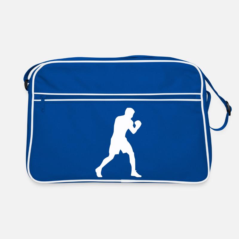 Boxer silhouette in motion Retro Bag