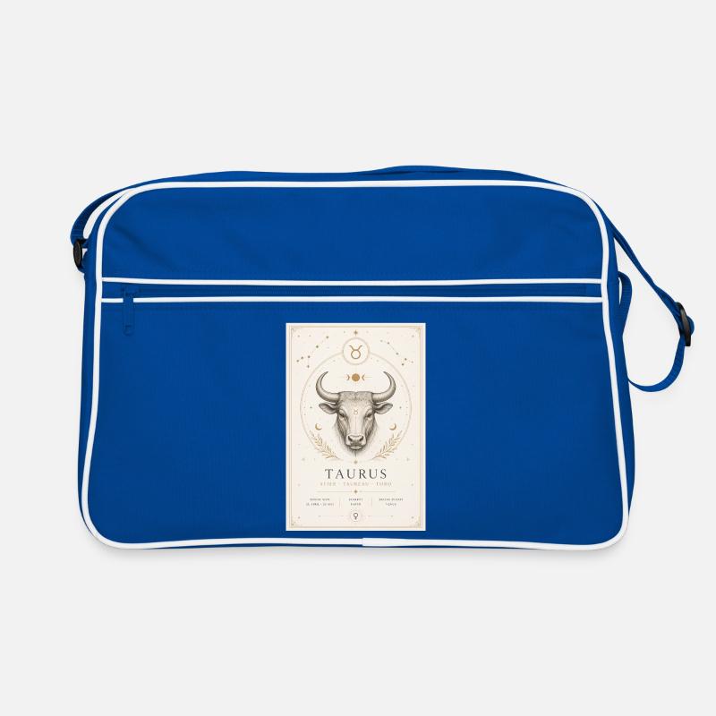 Stier Sternzeichen Kosmos-Illustration Retro Tasche