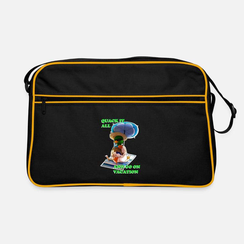 Thème du canard drôle pour l’été (vert) Sac Retro