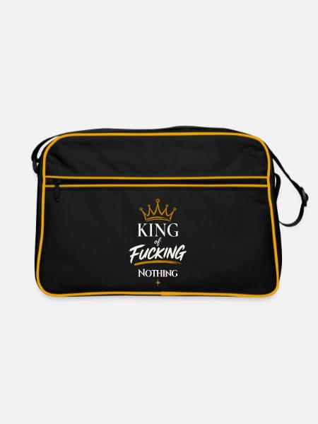 King of Fucking Nothing - Retro Tasche - Schwarz/Gold