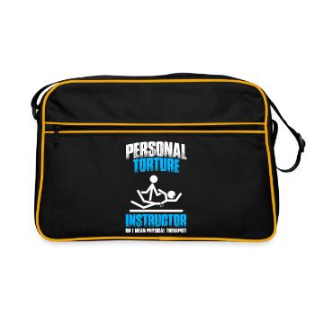 Instructor Physiotherapie Physio Physiotherapeut - Retro Tasche - Schwarz/Gold - Vorne