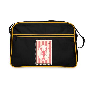 25 Cent Hummer – Maritime Briefmarke - Retro Tasche - Schwarz/Gold - Vorne
