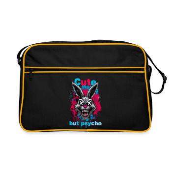 Lapin mignon mais psychopathe - Sac Retro - noir/or - Devant