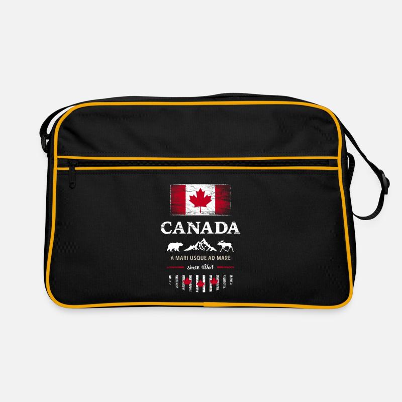 Canada Maple Leaf Ottawa Montreal Vancouver Quebec - Retro Bag - black/gold