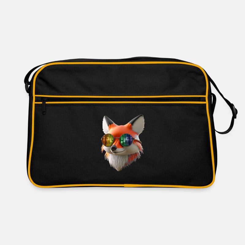 Fuchs Kopf mit Sonnenbrille Retro Tasche
