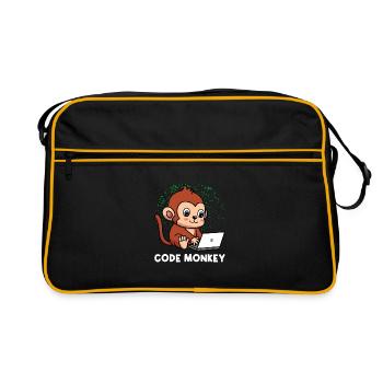 Code Monkey Programming Coder Computer Geek Develo - Retro Tasche - Schwarz/Gold - Vorne