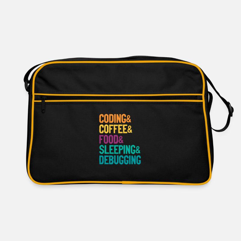 Coding Coffee Food Sleeping Debbuging Programmer C Retro Tasche