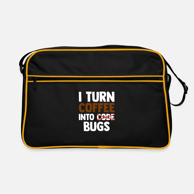 I Turn Coffee Into Bugs Coding Programming Softwar Retro Tasche