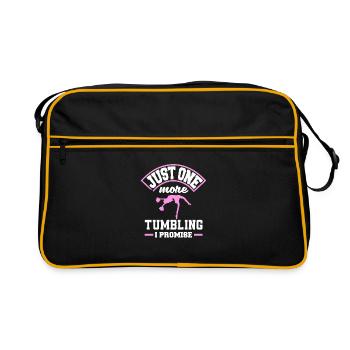 Just One More Tumbling I Promise Gymnast Cheerlead - Retro Tasche - Schwarz/Gold - Vorne