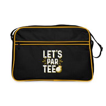 Let's Par Tee Golf Player Golfing Golf Course Golf - Retro Tasche - Schwarz/Gold - Vorne