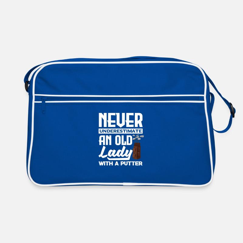 Never Underestimate And Old Lady With A Putter Gol Retro Tasche