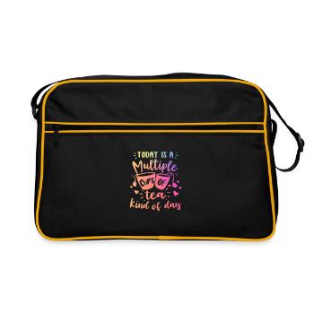 Today Is A Multiple Cups Of Tea Kind Of Day Tea Dr - Retro Tasche - Schwarz/Gold - Vorne