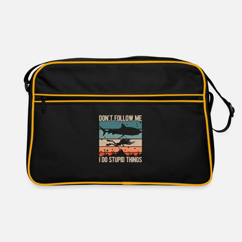 Dont Follow Me I Do Stupid Things Diver Scuba Divi Retro Tasche