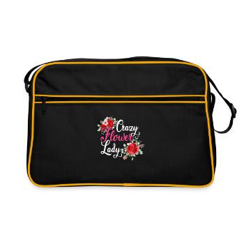 Crazy Flower Lady Gardening Gardener Botanical Pla - Retro Tasche - Schwarz/Gold - Vorne