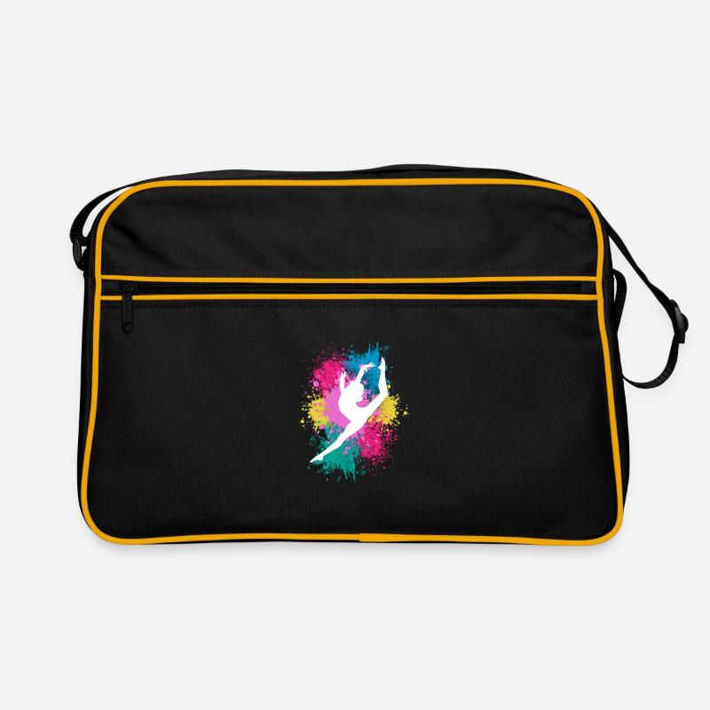 Retro Graphic Gymnast Gymnastics Acrobat Acrobatic - Retro Tasche - Schwarz/Gold