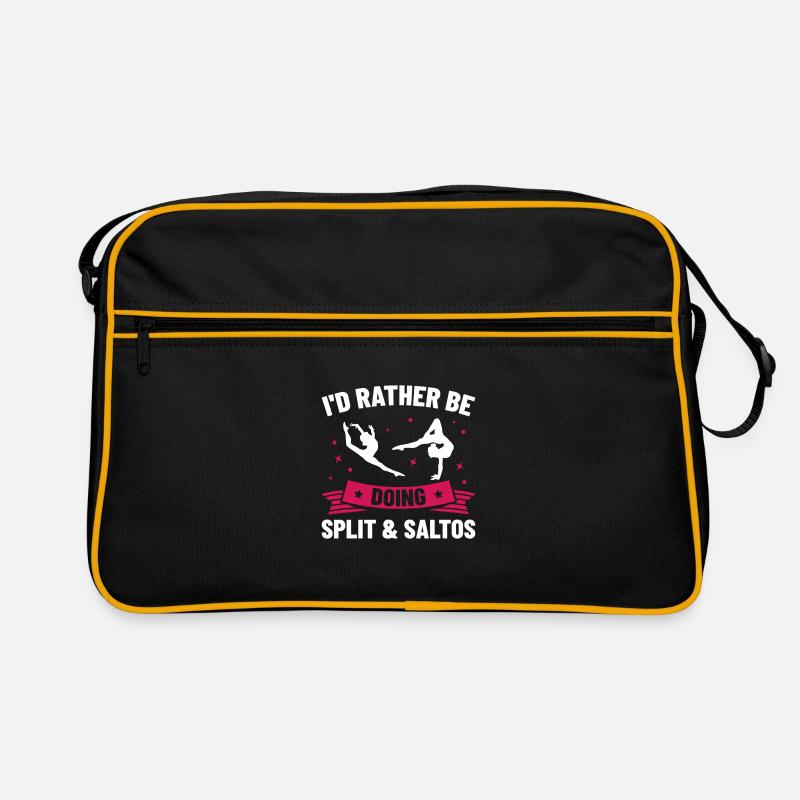 If Acrobats Would Be Easy Acrobatics Acrobat Gymna - Retro Tasche - Schwarz/Gold