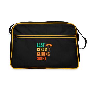 Last Clean Gliding Shirt Paraglider Paragliding Sk - Retro Tasche - Schwarz/Gold - Vorne